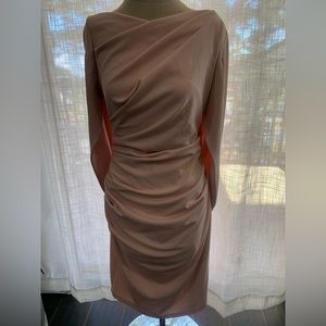 Betsy & Adam Caped Sheath Dress